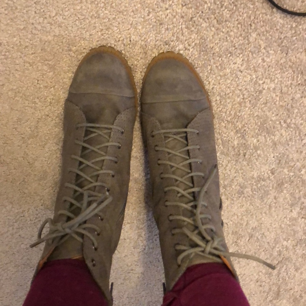 chunky heel combat boot